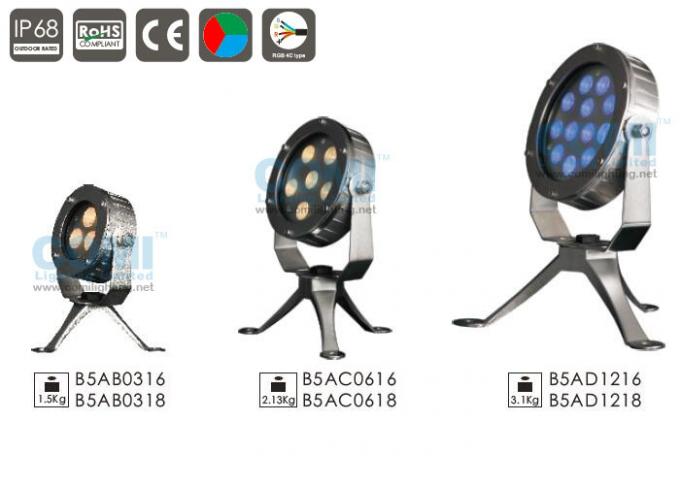 B5AB0316 B5AB0318 3pcs * lámpara del punto del submarino de 2W LED con el soporte y el trípode 360°Angle ajustables 0