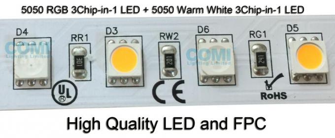 El RGB + color blanco caliente del LED que cambiaba las tiras ligeras, Dimmable llevó las luces de tira 24VDC 1
