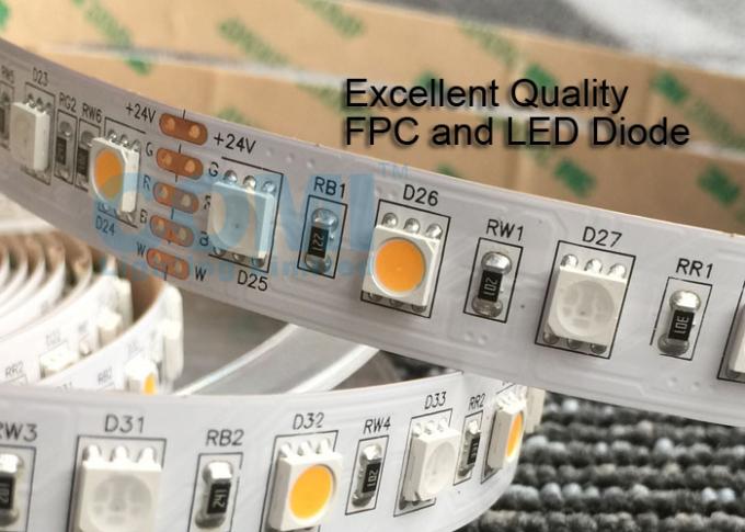 24V RGB + OEM/ODM flexibles blancos calientes de las luces de tira del LED 72 LED M aceptable 2