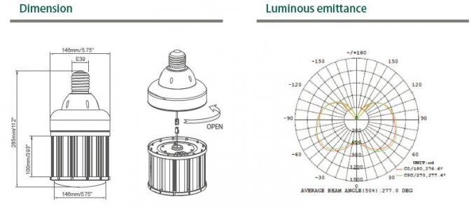 la luz del maíz de 100W E39 LED que alto Brightness12660LM substituyó UL OCULTADA 350W DLC de la lámpara enumeró 2