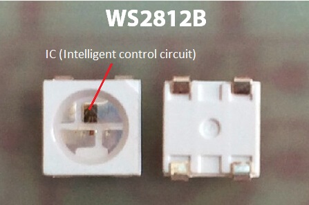 Luces de tira direccionables de 5VDC WS2812B Digitaces LED 30 LED/m y 30 pixeles/m