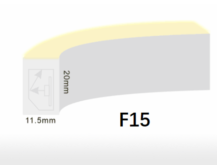 PVC resistente ULTRAVIOLETA de la tira F15 SPI 24VDC 12W/del metro de Flex Neon LED con la inyección del molde 0