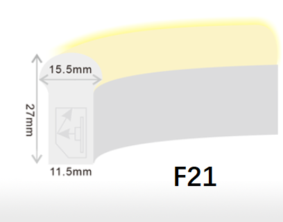 La forma plana de las luces de tira de F15 F21 DMX LED/abovedada ajustable de neón 9W/mide prenda impermeable de CRI80 IP68 1