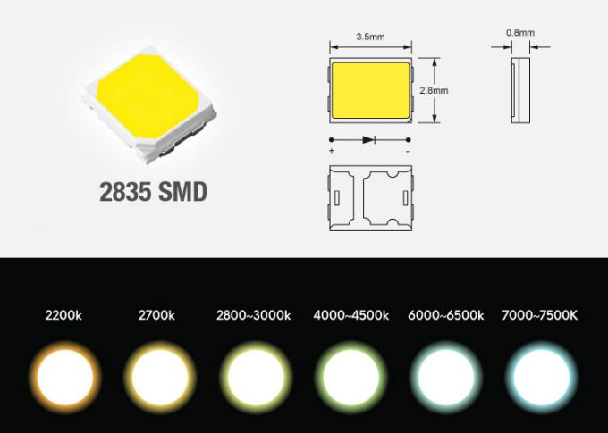 La tira flexible dual de la temperatura de color LED enciende 2835 SMD 600 llevados/el rollo alto CRI80 CRI90 1