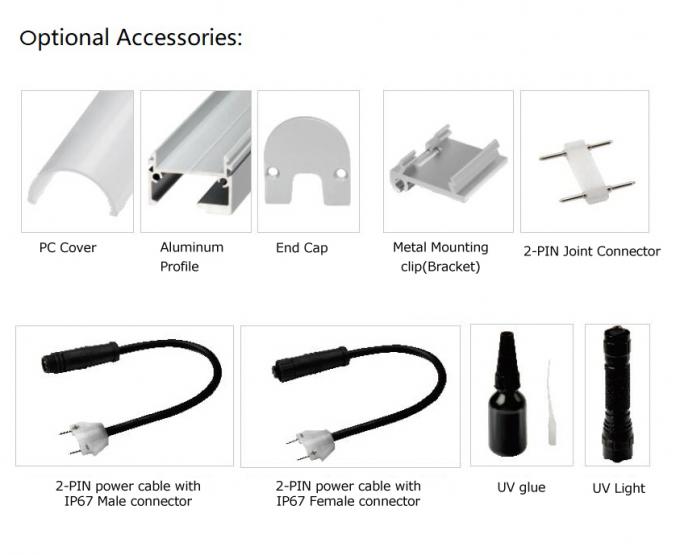 Accesorios opcionales para la luz de tira flexible de la lavadora de la pared del LED