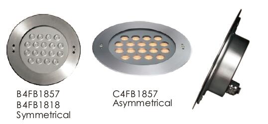 C4FB1857 C4FB1818 RGB Dimmable ahuecó las luces LED subacuáticas hechas de la corrosión anti de acero inoxidable SUS316 1