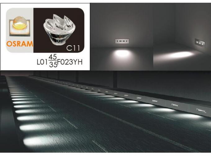 6 * la luz linear ahuecada decorativa del paso del soporte 2W, CE de las luces de la escalera del LED/RoHs aprobó 4