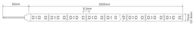 Altos luz de tira flexible del CRI 90 3528 LED del valor R9 10m m FPC 120LEDs/m SDCM < 3 0