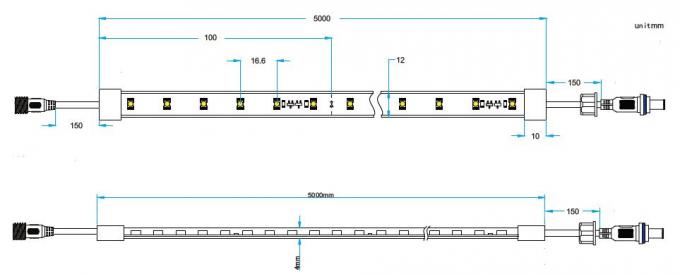 2835 luces de tira de Constant Current Flexible LED 24V 14,4 con el metro IP67 a prueba de mal tiempo 0