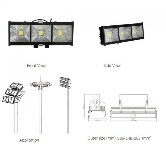 90w luces de inundación al aire libre del poder más elevado LED para la alta iluminación del césped o del puente de poste 1