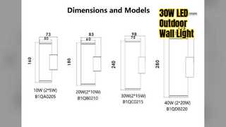 Iluminación arquitectónica exterior con luz de pared LED de 30 W